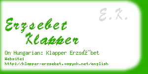 erzsebet klapper business card